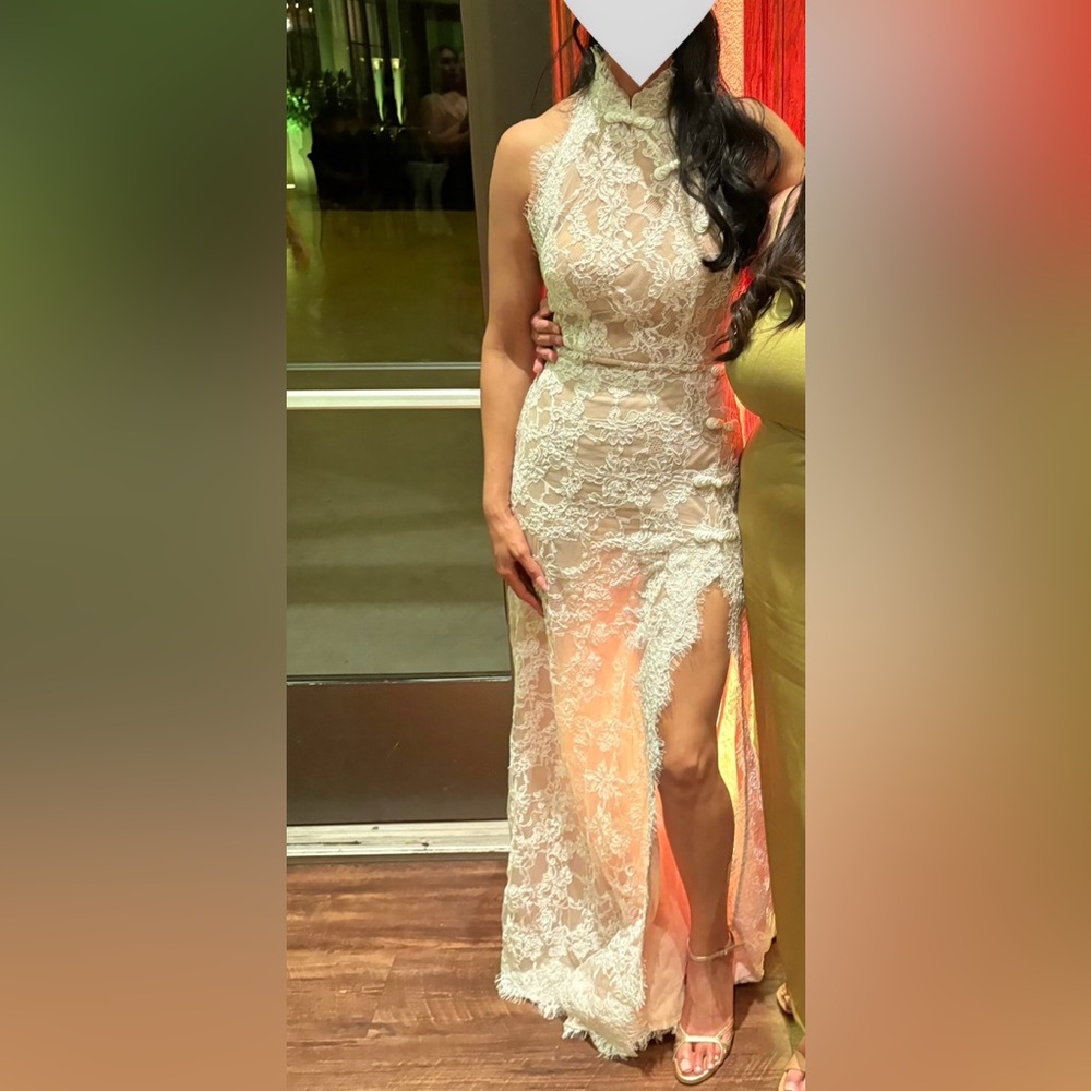 Sau Lee Reese White Lace Halter Dress - Picture 8 of 8